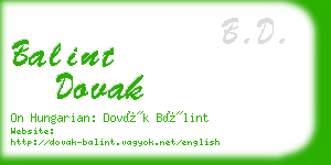 balint dovak business card